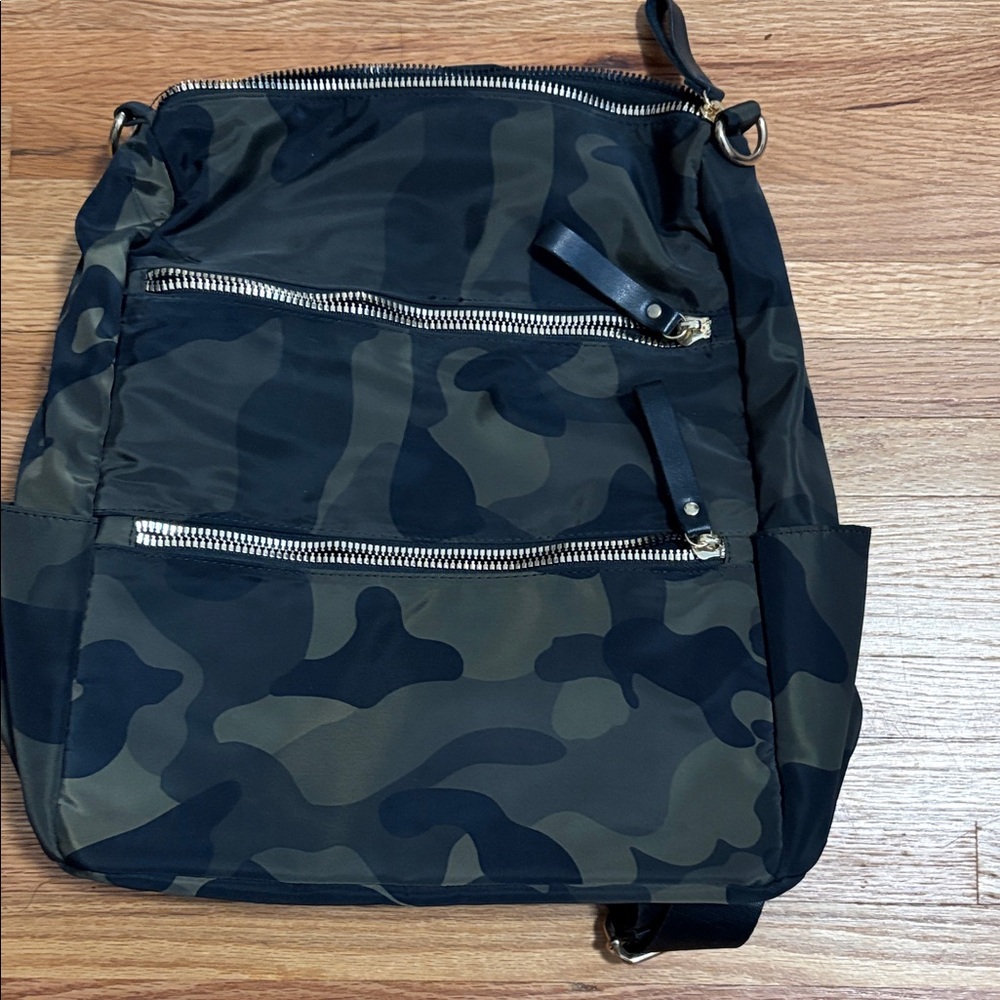 Camo Nylon Backpack - Green/Black